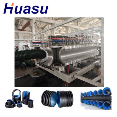 Double Wall Corrugated Pipe Extrusion Line 1600mm Max Diameter Siemens PLC