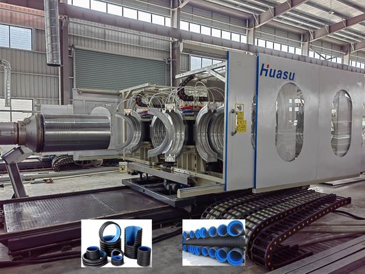 23 Years Production Experience Double Wall Corrugated Pipe Extrusion Line with 33:1 Screw Ratio for ID30-ID1500mm Pipes