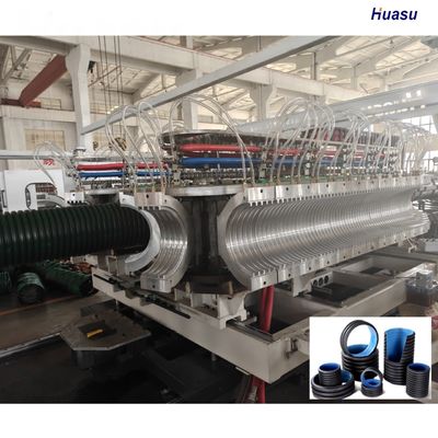Double Wall Corrugated Pipe Extrusion Line with 1 Year Warranty 6m Or Customized Pipe Length and Water Cooling System