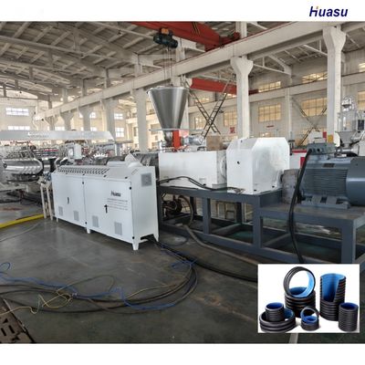 Double Wall Corrugated Pipe Extrusion Line with 6m or Customized Pipe Length Water Cooling and 1 Year Warranty
