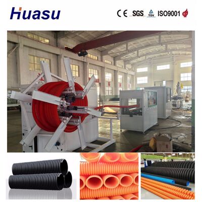 PLC Control With Touch Screen Single Wall Corrugated Pipe Machine With Schneider Siemens Electric Components For 32-1600mm Pipe Diameter
