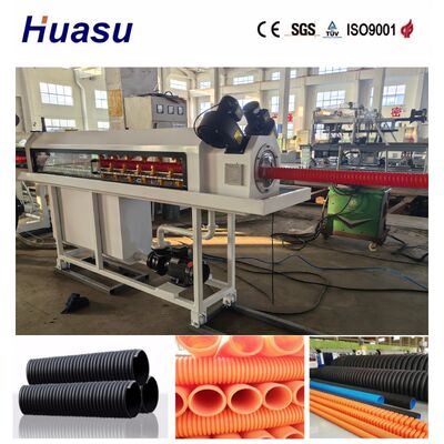 PLC Control With Touch Screen Single Wall Corrugated Pipe Machine With Schneider Siemens Electric Components For 32-1600mm Pipe Diameter