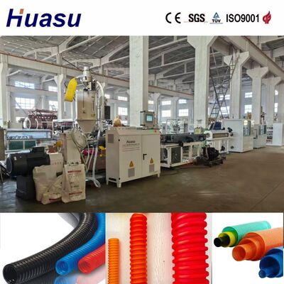 PLC Control With Touch Screen Single Wall Corrugated Pipe Extrusion Line For High Productivity And Energy Saving Plastic Pipe Production