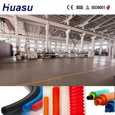 Single Screw Extruder Cable Protection Pipe Extrusion Line with PLC Control and Air and Water Cooling for PE PVC MPP PA HDPE Pipes