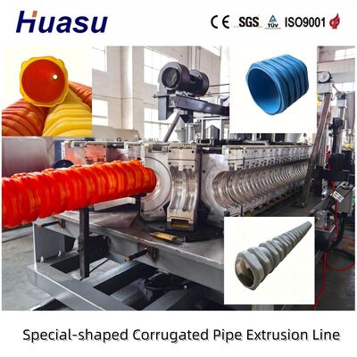 Large Diameter Irregular Plastic Corrugated Pipe Extrusion Line Municipal Wastewater Drainage Tube Manufacturing Production Line