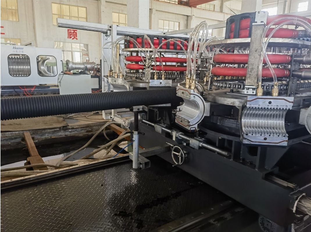 PE PP PVC hai bức tường ống đục dây chuyền ống đục máy cho thoát nước