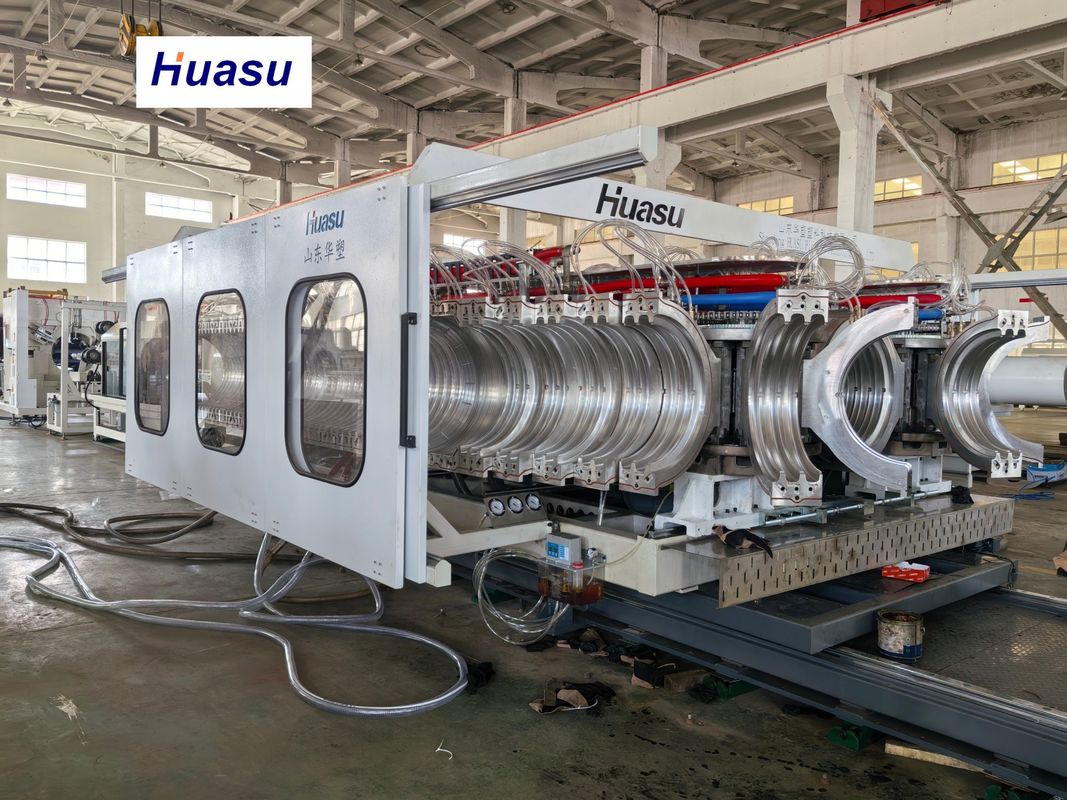 Đường dây sản xuất đường ống PVC dây chuyền tự động với đường kính đường ống 32-1600mm 60-2000kg/h Capacity and Siemens PLC System