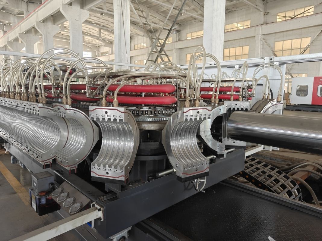 Dây chuyền đùn ống gợn sóng hai thành tùy chỉnh với vật liệu khuôn hợp kim nhôm và Contactor Schneider