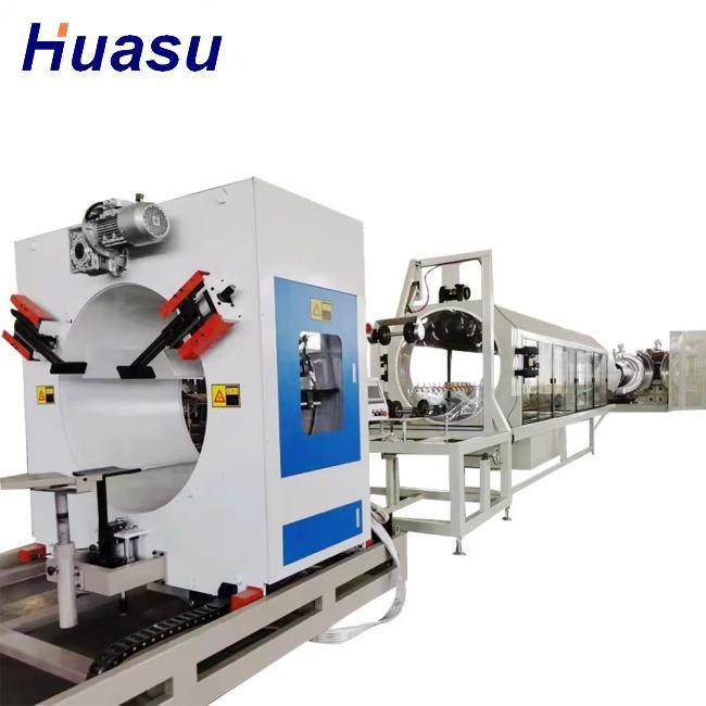 Conical Twin-screw Extruder DWC Pipe Extrusion Line cho đường kính đường ống 32-1600mm và 60-2000kg/h Capacity