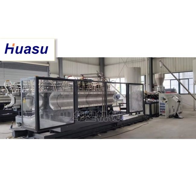 Dây chuyền đùn ống DWC làm mát bằng nước cho vật liệu PE PVC MPP với đường kính cắt từ 32-1600mm