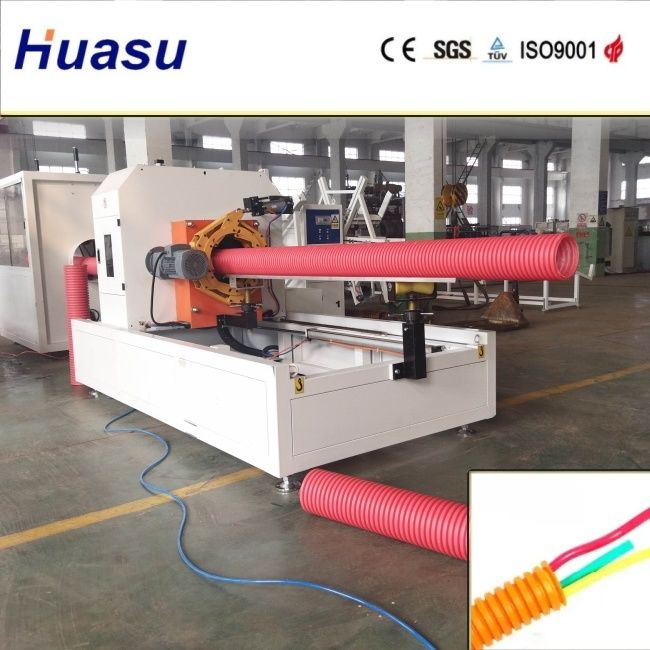 Conical Twin-screw Extruder DWC Pipe Extrusion Line cho đường kính đường ống 32-1600mm và 60-2000kg/h Capacity
