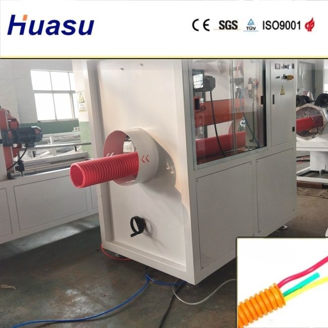 Conical Twin-screw Extruder DWC Pipe Extrusion Line cho đường kính đường ống 32-1600mm và 60-2000kg/h Capacity