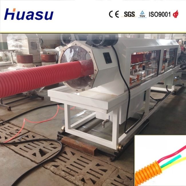 Conical Twin-screw Extruder DWC Pipe Extrusion Line cho đường kính đường ống 32-1600mm và 60-2000kg/h Capacity