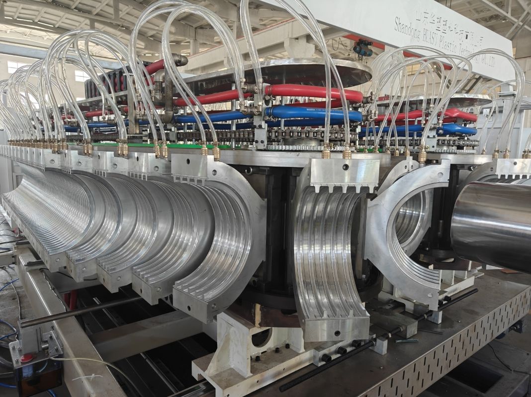 Dòng sản xuất ống nhựa đúc lỏng hai sợi dây chuyền hiệu quả cao