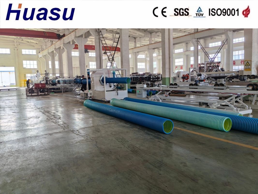 Conical Twin-screw Extruder DWC Pipe Extrusion Line với tự động hóa cao và chạy khối khuôn