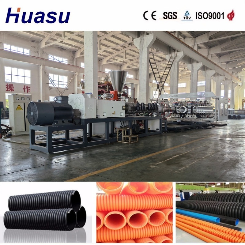 Dây chuyền đùn ống gợn sóng hai thành hiệu quả cao với công suất 60-2000kg/h và tốc độ sản xuất 0.5-5m/phút