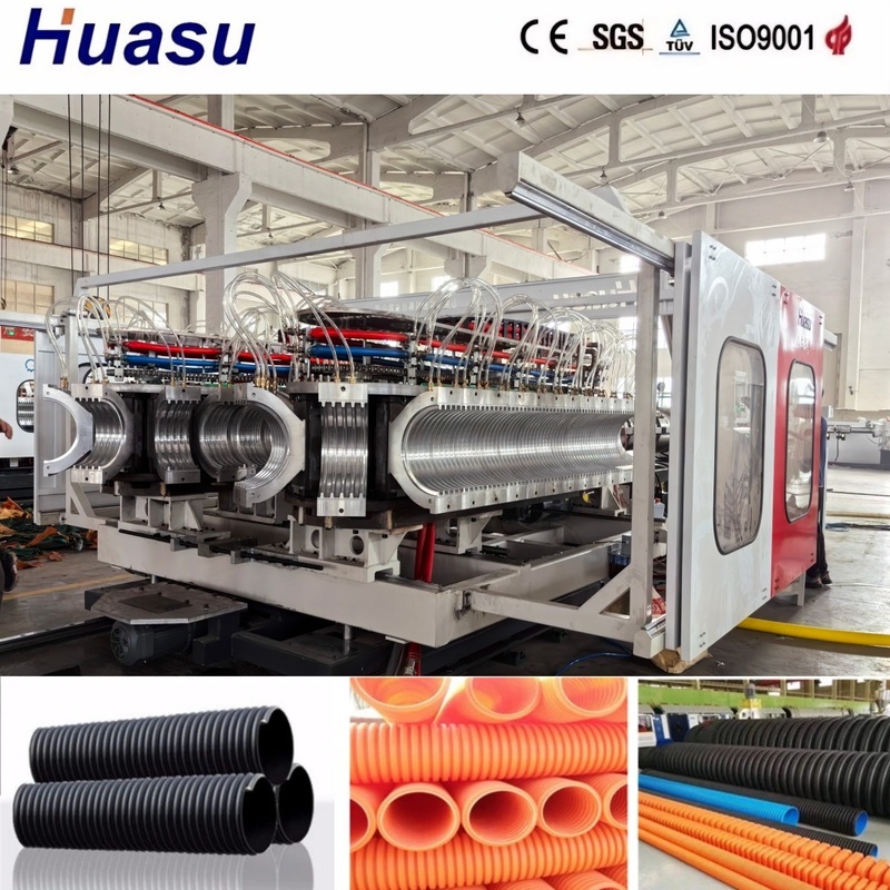 Dây chuyền sản xuất ống gợn sóng PE PP PVC tùy chỉnh với điều khiển tự động hoàn toàn PLC để đùn ống nhựa hiệu quả