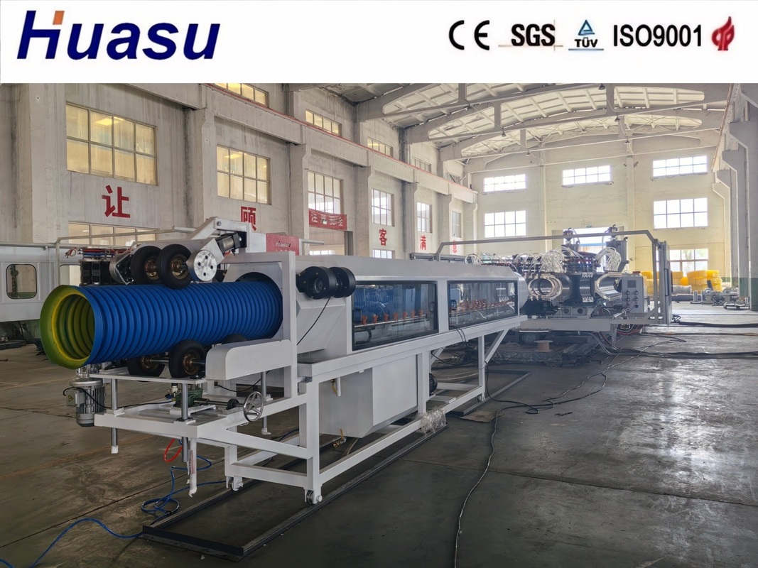 Máy làm ống sóng đôi đơn với dây chuyền ép đùn chất lượng cao với hệ thống điều khiển PLC