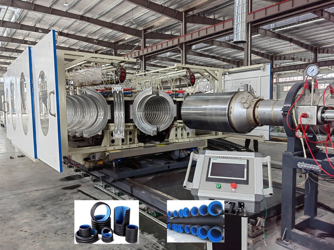 Máy làm ống sóng đôi đơn với dây chuyền ép đùn chất lượng cao với hệ thống điều khiển PLC