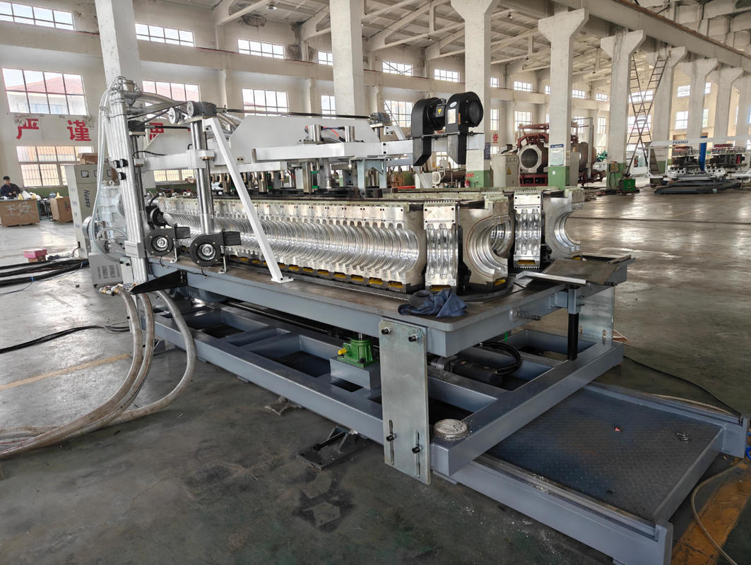 Dây chuyền đùn ống DWC tự động với Biến tần Siemens và Rơ le Omron để sản xuất ống gợn sóng 75-250mm