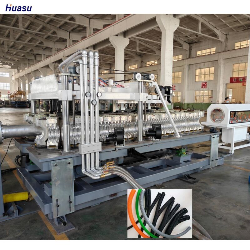 Dây chuyền đùn ống gợn sóng hai vách Siemens với các bộ phận điện chính, số lượng khuôn 48 và chức năng làm mát bằng nước