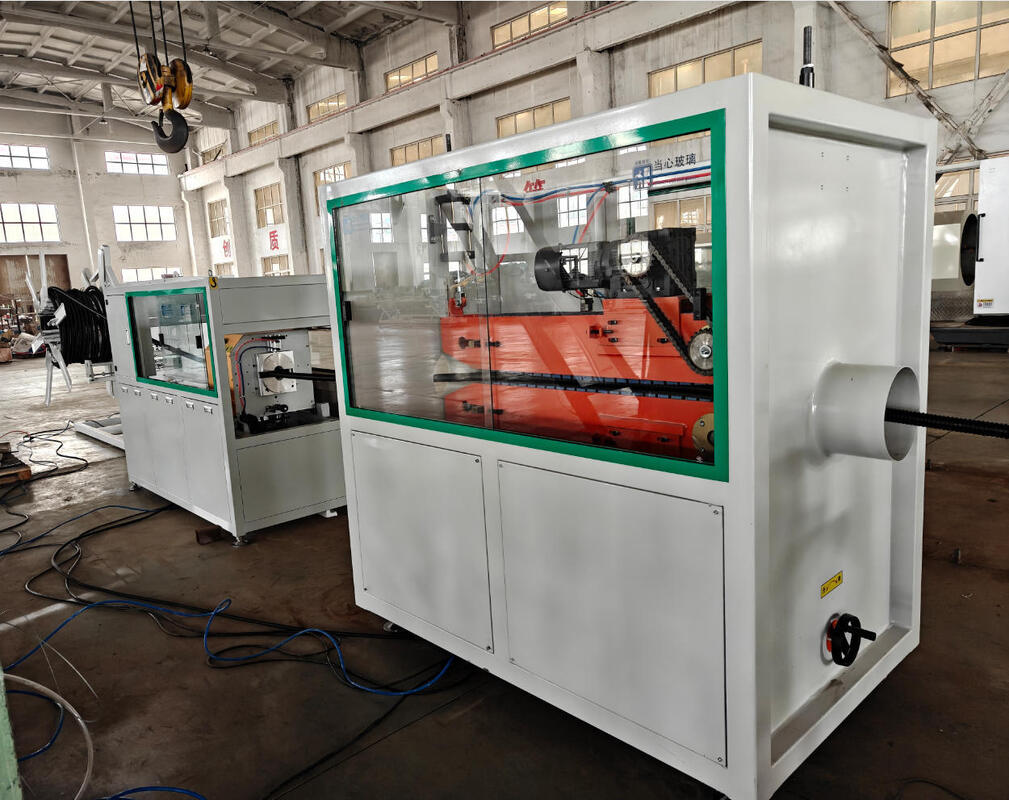 Dây chuyền đùn ống gợn sóng thành đơn bằng thép với linh kiện điện Schneider Siemens, Bảo hành 1 năm và Độ sâu nitriding thùng 0.4～0.7 mm