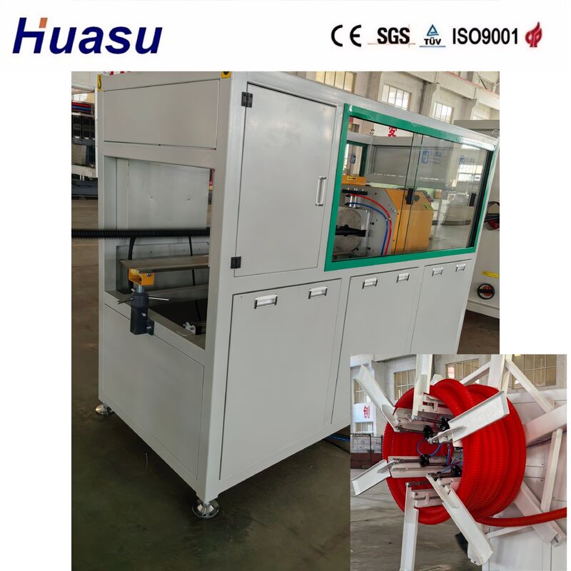 Không khí làm mát và nước làm mát cáp bảo vệ đường ống Extrusion Line với 32mm-1600mm đường ống ID và PLC điều khiển cho sản xuất đường ống lồi