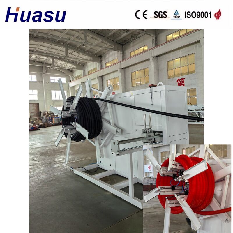 Đường đẩy ống bảo vệ cáp Extruder đơn vít với điều khiển PLC và làm mát bằng không khí và nước cho ống PE PVC MPP PA HDPE