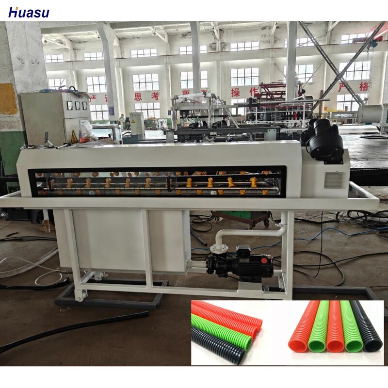 Dây chuyền đùn ống gợn sóng thành đơn lớp với cấu trúc rãnh vít sâu, hộp số bánh răng mặt răng cứng và thời gian bảo hành 1 năm