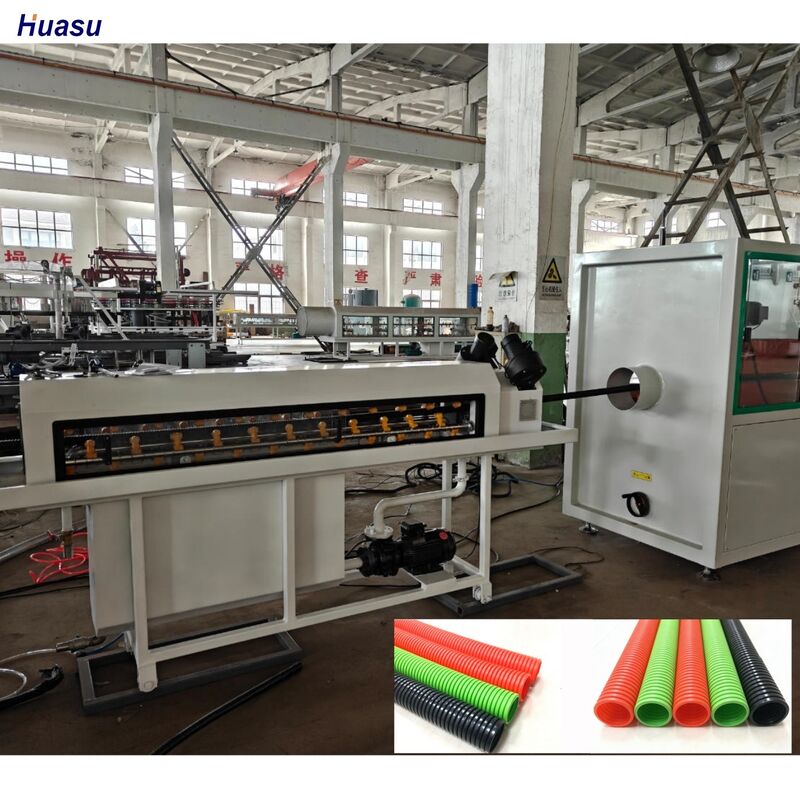 Dây chuyền đùn ống nhựa gợn sóng đơn tường có điều khiển từ xa PLC, sử dụng điện chính Siemens Schneider và vật liệu thùng 38CrMoAlA