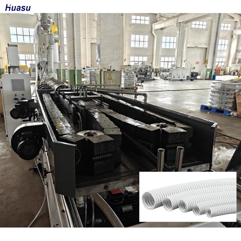 Dây chuyền sản xuất ống nhựa xoắn tự động bảo hành 1 năm, cung cấp quy trình ép đùn ống và độ bền lâu dài