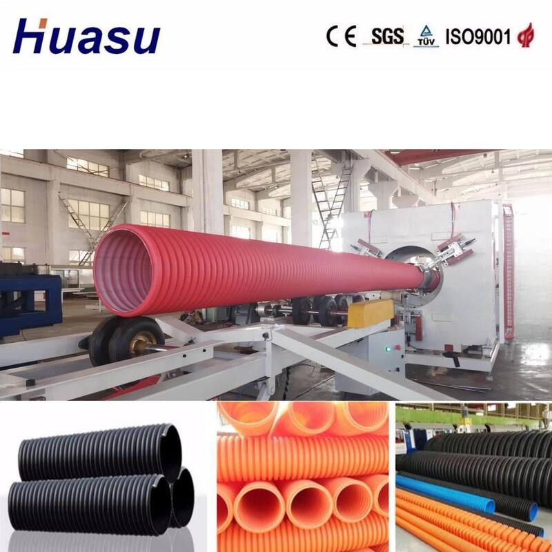 Aluminium Alloy Mould Double Wall Corrugated Pipe Extrusion Line with PLC Control for 32mm-1600mm Pipe Diameter