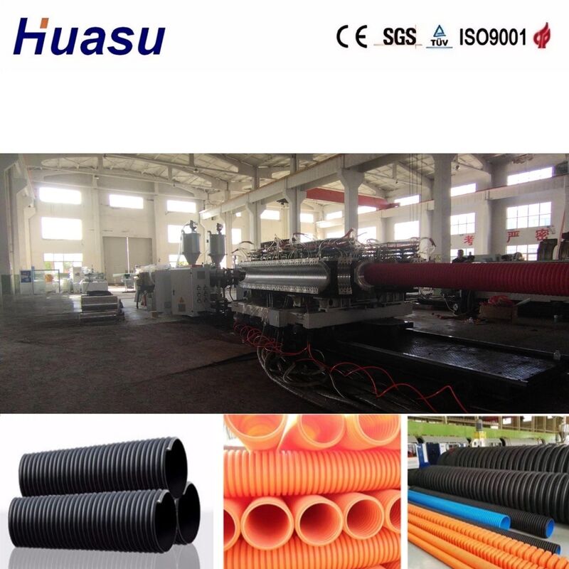 Dây chuyền đùn ống nhựa sóng đôi có điều khiển PLC với công suất 100-1000 Kg/h và đường kính ống 32mm-1600mm