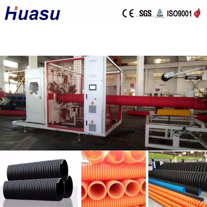 Dòng xăng ống lợp tường hai với đường kính ống 32mm-1600mm, điều khiển Siemens PLC và năng suất cao 100-3000kg/h cho kỹ thuật đô thị