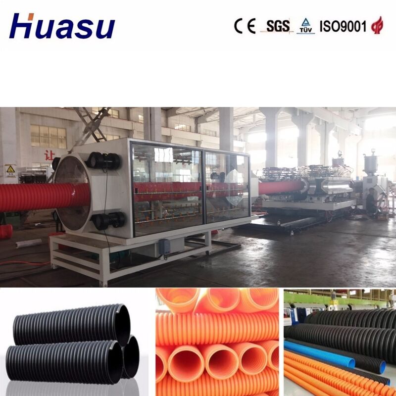 Dây chuyền đùn ống nhựa sóng đôi lõi thép hợp kim với điều khiển PLC Siemens cho đường kính ống 32-1600mm