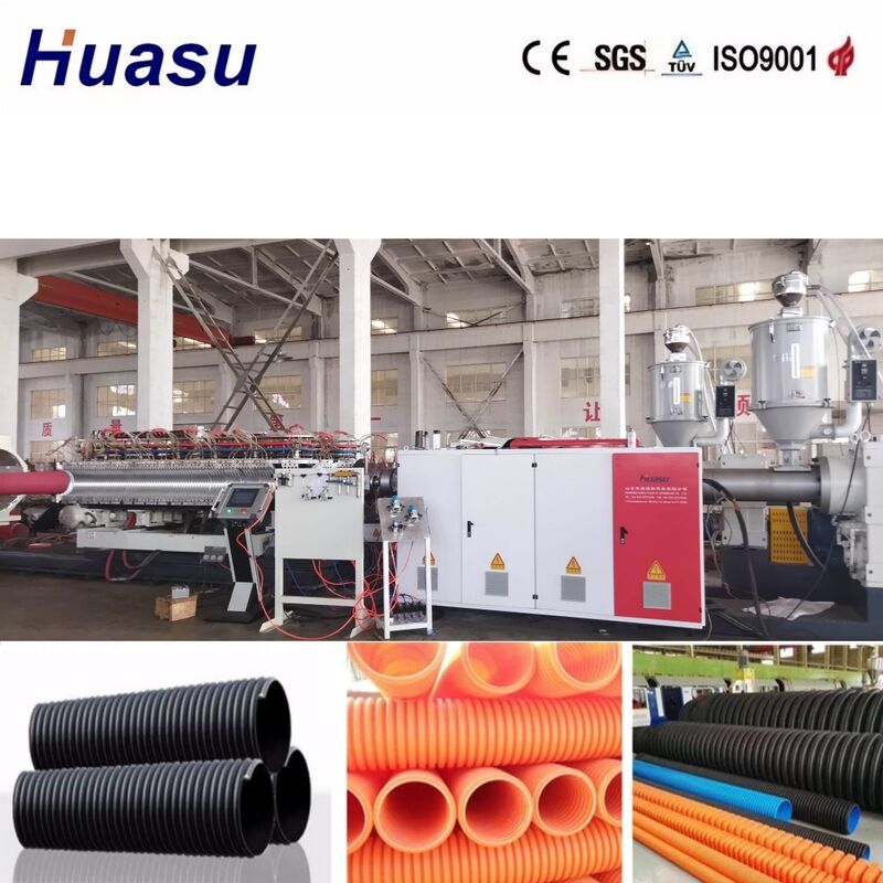 Dòng xăng ống lợp tường hai với đường kính bên trong 32mm-1600mm, điều khiển PLC Siemens và năng suất cao
