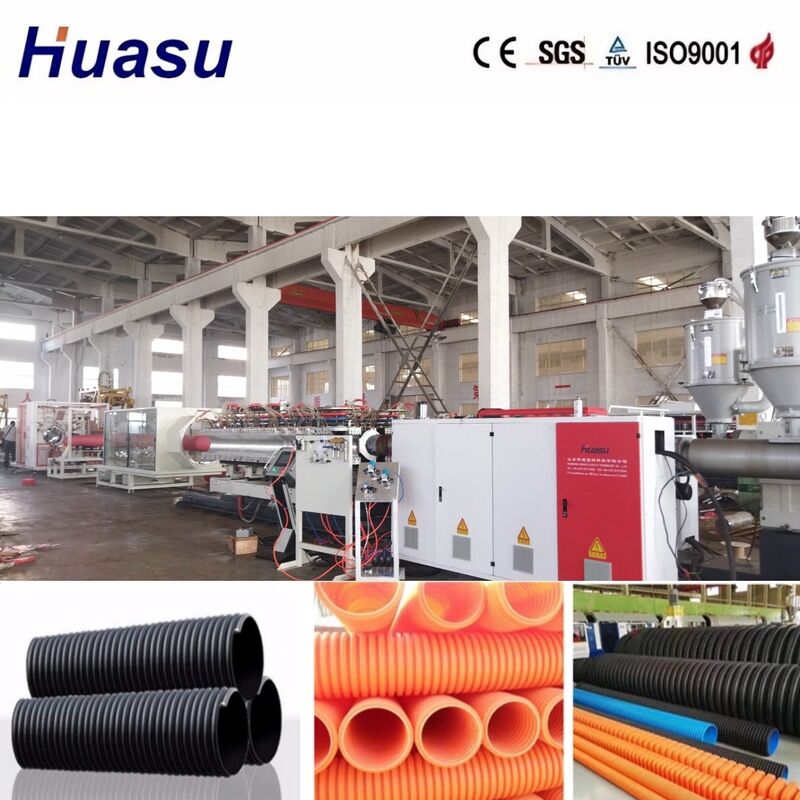Dây chuyền đùn ống nhựa hai lớp sóng đôi đường kính 32-1600mm với điều khiển PLC Siemens và công suất đầu ra 100-3000kg/h
