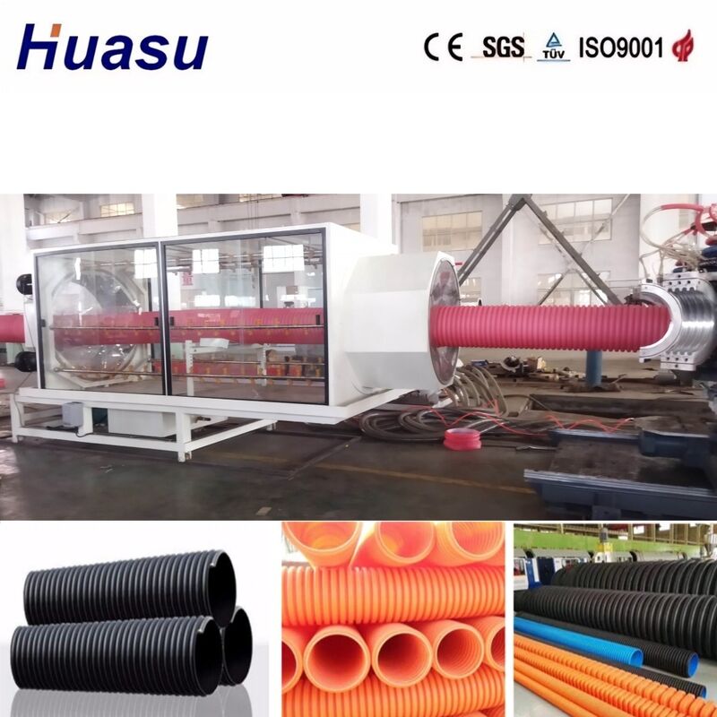 Dòng xăng ống lợp tường hai với đường kính bên trong 32mm-1600mm, điều khiển PLC Siemens và năng suất cao