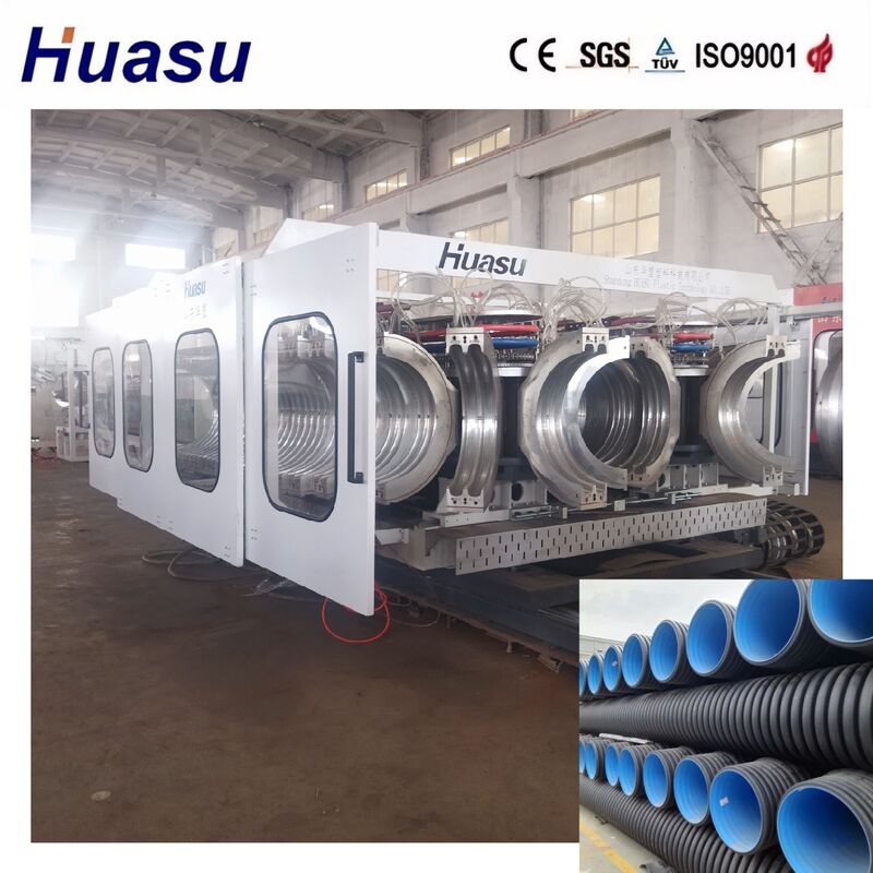 Dây chuyền đùn ống nhựa hai lớp sóng đôi, đường kính ống 32-1600mm, công suất 60-2000kg/h