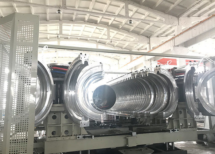 Máy sản xuất dây chuyền đùn ống sóng đôi bằng nhựa / PE / PP / PVC
