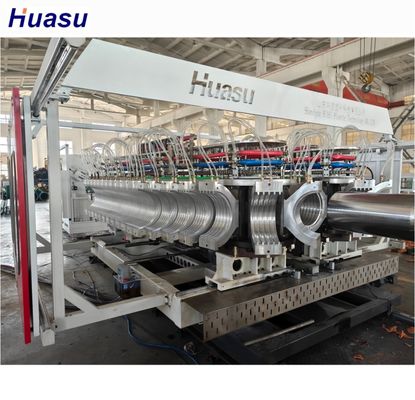 PE PP PVC Double Wall Corrugated Pipe Extrusion Line With Screw Material 38CrMoALA 32-1600mm