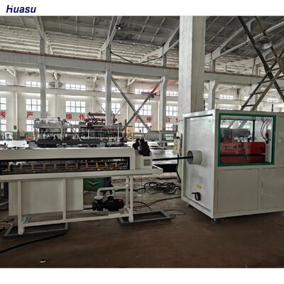 Single Wall Corrugated Pipe Extrusion Line with Barrel Nitriding Depth 0.4 to 0.7 Mm, Total Power 25 to 50, and PLC Control for Pipe Production