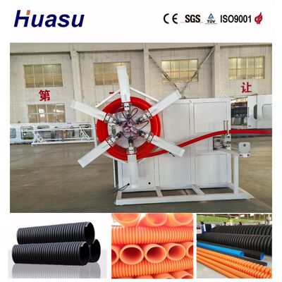 PLC Controlled Single Wall Corrugated Pipe Extrusion Line for PE, PP, PVC, HDPE Granules with 32-1600mm Pipe Diameter