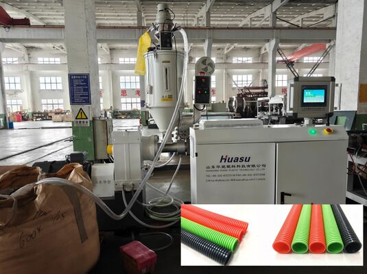 Single Wall Corrugated Pipe Extrusion Line with Temperature Sensor, Electric Heating, and Deep Screw Channel Structure